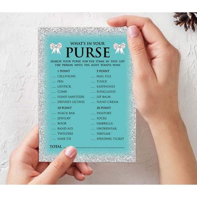 50 Cartões de Jogo Nupciais com Glitter para Chá de Noiva e Despedida de Solteira Atacado, Quadrados em Branco para Preencher - Inkdotpot 12,7 Cm × 17,78 Cm / Azul - Conjunto de 4