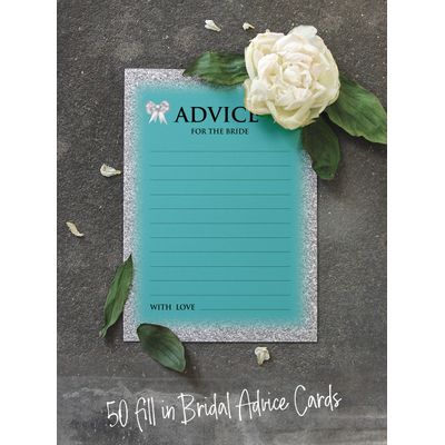 50 Cartões de Jogo Nupciais com Glitter para Chá de Noiva e Despedida de Solteira Atacado, Quadrados em Branco para Preencher - Inkdotpot 12,7 Cm × 17,78 Cm / Azul - Conjunto de 4