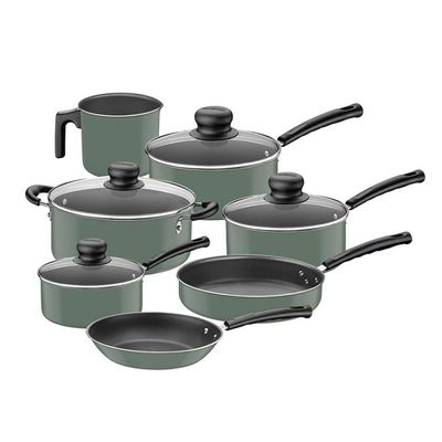 Conjunto de Panelas 10 Peças Versalhes Verde + Faqueiro 12 Peças Leme Lavanda Tramontina Verde