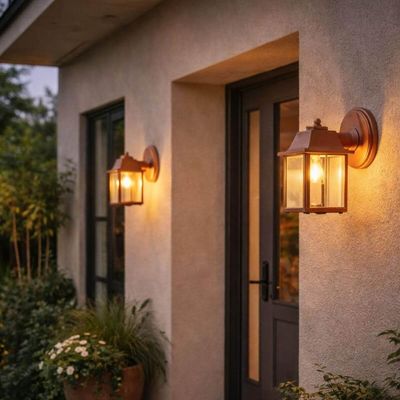 Conjunto 4 Arandelas de Parede Cobre Termoplástico Lâmpada E27 Luminária Decorativa Dital