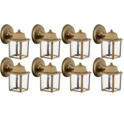 Kit 8 Arandelas Vintage Ouro Velho Bivolt Luminárias Parede Coloniais Jardim Pátio Dital Bivolt