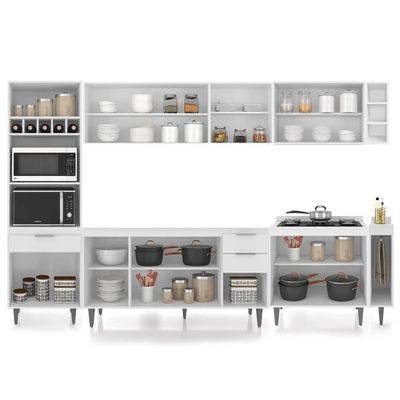 Armário De Cozinha Cp07 Para Pia 150cm Pérola Z34 Branco - Mpozenato