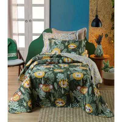 Kit Cobre Leito Casual Kids Solteiro Appel Verde UN / Verde