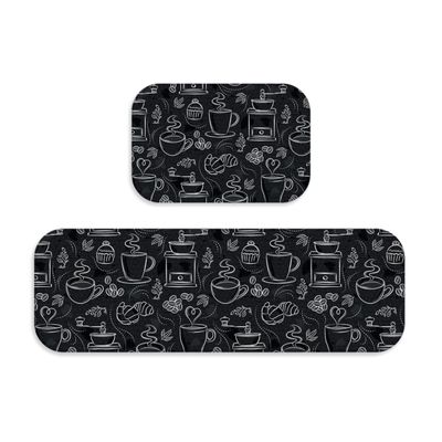 Jogo De Tapetes Para Cozinha Wevans Preto UN / Preto