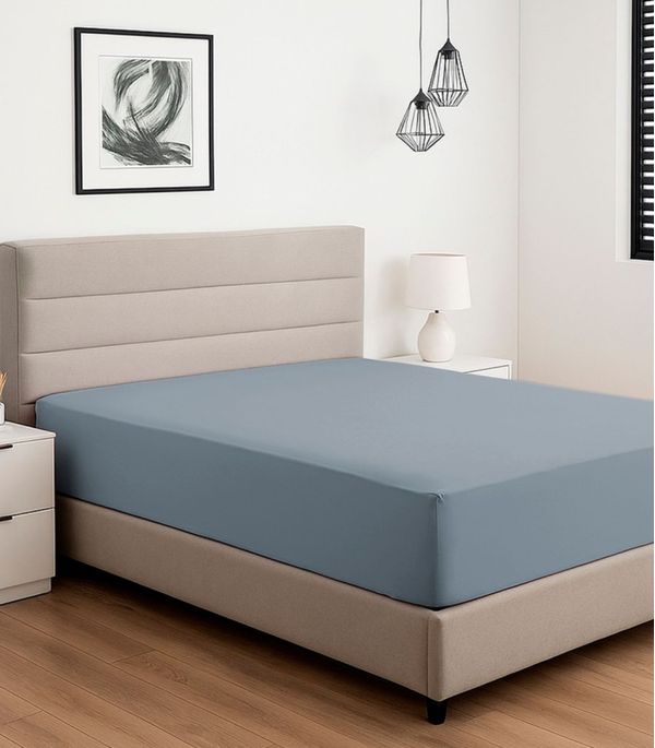Lençol Liso Casal Com Elástico Vivaldi Azul UN / Azul