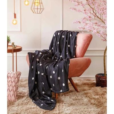 Manta Flannel Casal Lar E Lazer Preto UN / Preto