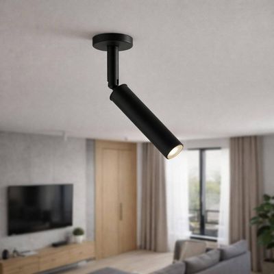 Spot Preto de Sobrepor Neo Alumínio 4x15cm Luminária Direcionável Dital Sala Quarto