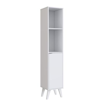 Armário Multiuso Para Banheiro Com 1 Porta 4 Prateleira Branco