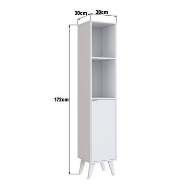 Armário Multiuso Para Banheiro Com 1 Porta 4 Prateleira Branco