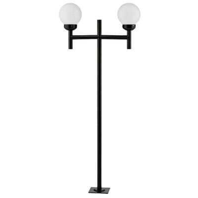 Kit 2 Postes Duplos para Praça Jardim Preto 2,2m em Alumínio Global Dital sem Globo