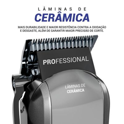 Máquina de Cortar Cabelo Philco 8 Acessórios 10W PCR07 Bivolt