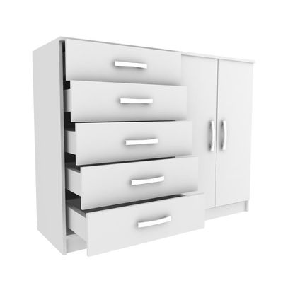 Cômoda Austin 2 Portas 5 Gavetas - Branco Branco