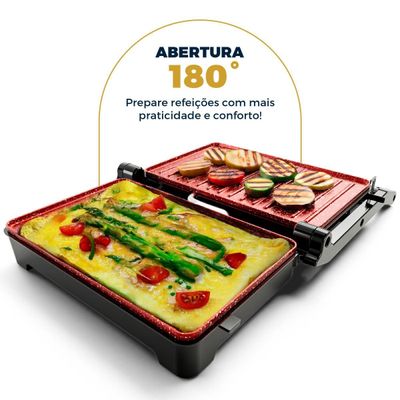 Grill e Sanduicheira Britânia 2 em 1 Abertura 180º BGR28A 127V