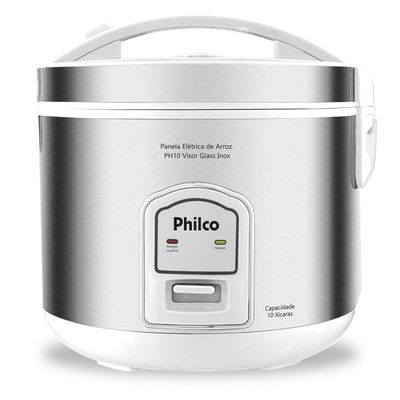 Panela de Arroz Philco 10 Xícaras PH10B Visor Glass Inox 220V