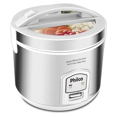 Panela de Arroz Philco 10 Xícaras PH10B Visor Glass Inox 220V