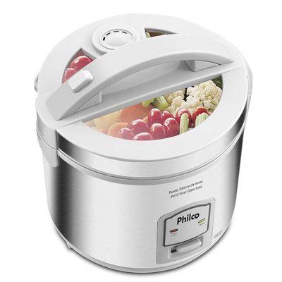 Panela de Arroz Philco 10 Xícaras PH10B Visor Glass Inox 220V