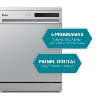 Lava Louças Philco 14 Serviços Inox Painel Digital PLL14A 127V