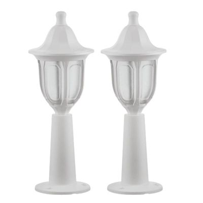 2 Balizadores Moderno Branco para Jardim e Muro Lente Fosca Injetado Termoplástico Dital