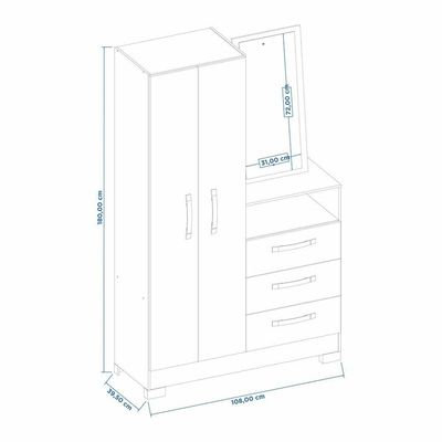Comoda Nt 5165 Freijó Com Off White - Notável