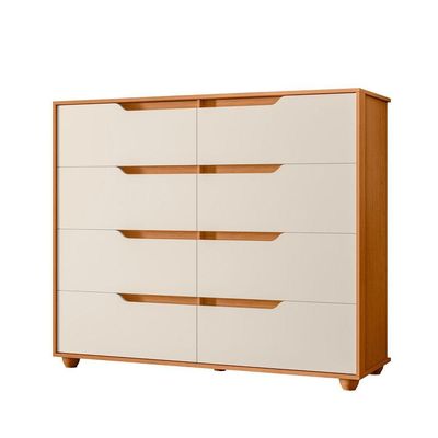 Comoda Doble 8 Gavetas Quarto Cinamomo Com Off White Vistas Flex - Albatroz