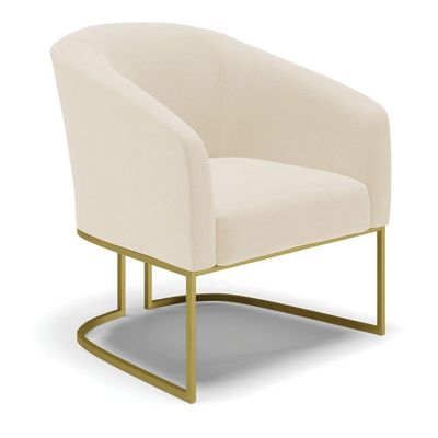 Sofá Namoradeira E Poltrona Base Industrial Dourado Stella D03 - D'rossi Cor A19 Bege