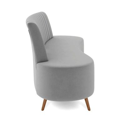 Sofá 2 Lugares Living 135cm Pé Palito Maraú Veludo Cinza K01 - D'rossi