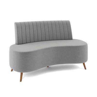 Sofá 2 Lugares Living 135cm Pé Palito Maraú Veludo Cinza K01 - D'rossi