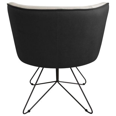 Poltrona Decorativa Chiara Base Orby Corano Preto/velosuede Off White - Nexta Casa