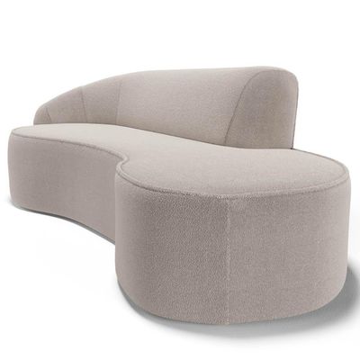 Sofá Living 3 Lugares 260cm Braço Esquerdo Mozart D06 Bouclê Bege - Mpozenato