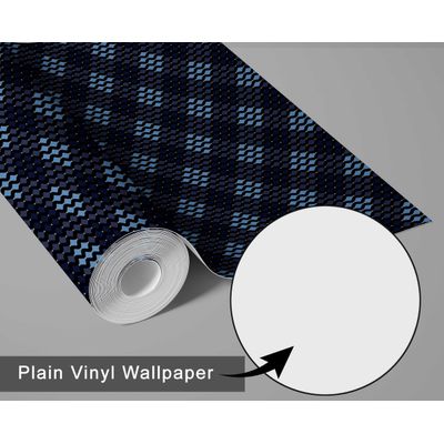 Papel de Parede Decorativo Autocolante Geométrico Vinílico Impermeável Azul Removível para Locatários, Quarto/Sala de Jantar - S4sassy 63,5 cm (L) × 152,4 cm (C) / Azul - Vinil Liso