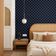 Papel de Parede Decorativo Autocolante Geométrico Vinílico Impermeável Azul Removível para Locatários, Quarto/Sala de Jantar - S4sassy 63,5 cm (L) × 304,8 cm (C) / Azul - Vinil Texturizado