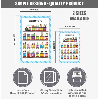Traceease Pôsteres Educativos Laminados para Fundamental, Pacote c/25, Mapas EUA/Mundo, Sistema Solar, Matemática e Mais - IBA Crafts 21,59 Cm × 27,94 Cm / Multicolorido