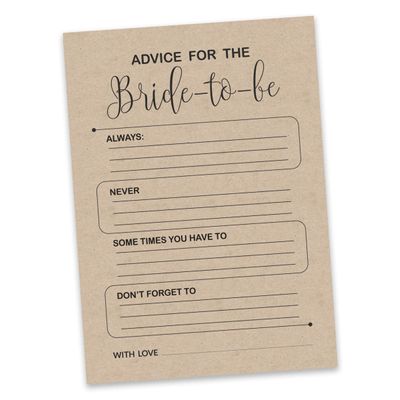Cartões Quadrados Kraft Rústicos em Branco para Preencher, Lote de 50 Unidades para Chá de Noiva e Despedida de Solteira - Inkdotpot 12,7 Cm × 17,78 Cm / Bege - Ele Disse, Ela Disse