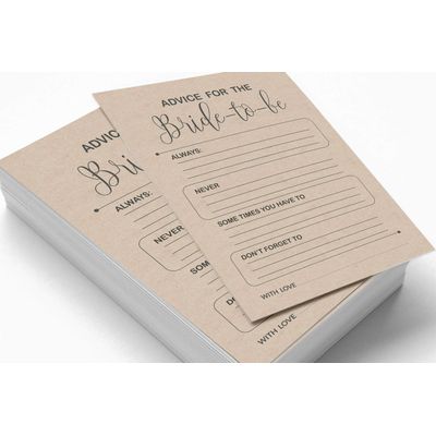 Cartões Quadrados Kraft Rústicos em Branco para Preencher, Lote de 50 Unidades para Chá de Noiva e Despedida de Solteira - Inkdotpot 12,7 Cm × 17,78 Cm / Bege - Ele Disse, Ela Disse