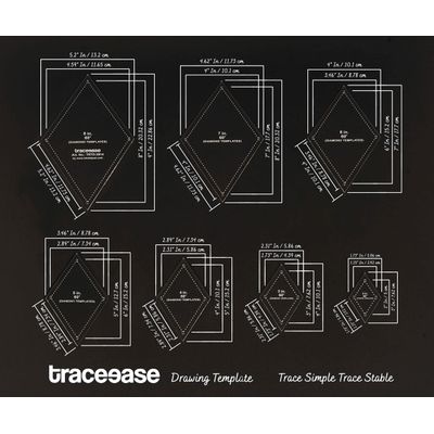 Conjunto de 7 Moldes para Patchwork/Aplicação em Diamante 5/7,5/10/12,5/15/17,5/20 cm para Costura DIY - Espessura 0,3 cm - Traceease Amarelo