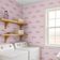 Papel de Parede Vinílico Autoadesivo Estampa de Bigode Rosa, Fácil Aplicação para Quarto Infantil e Sala de Brincar - S4Sassy 63,5 cm (L) × 609,6 cm (C) / Rosa - Vinil Liso