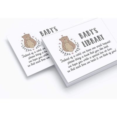 30 Cartões de Chá de Bebê para Preencher, Tema Ursos e Animais da Selva, Em Branco - Inkdotpot 10,16 Cm × 7,62 Cm / Branco - Livro pro Bebê