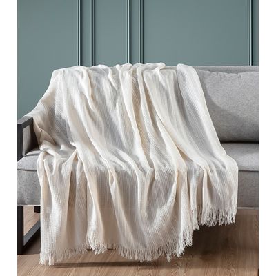 Manta Para Sofá Sevilha 170 Cm x 150 Cm Adomes Bege UN / Bege