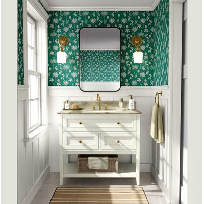 Papel de Parede Vinil Removível, Palmeira Tropical Mini Chique, Impermeável para Quartos, Salas e Armários - S4Sassy 63,5 cm (L) × 304,8 cm (C) / Verde - Vinil Texturizado