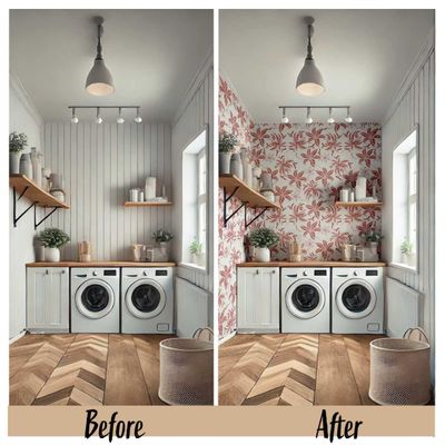 Papel de Parede Vinílico Adesivo Removível, Folhas Retrô Chic, Impermeável, para Quarto e Sala - S4Sassy 63,5 cm (L) × 304,8 cm (C) / Marrom - Vinil Texturizado