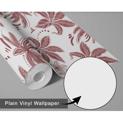Papel de Parede Vinílico Adesivo Removível, Folhas Retrô Chic, Impermeável, para Quarto e Sala - S4Sassy 63,5 cm (L) × 304,8 cm (C) / Marrom - Vinil Texturizado