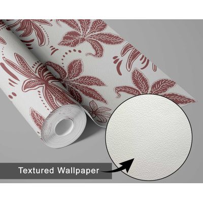 Papel de Parede Vinílico Adesivo Removível, Folhas Retrô Chic, Impermeável, para Quarto e Sala - S4Sassy 63,5 cm (L) × 304,8 cm (C) / Marrom - Vinil Texturizado
