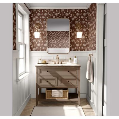 Papel de Parede Vinil Removível, Palmeira Tropical Marrom, à Prova d'Água para Quartos e Salas - S4Sassy 63,5 cm (L) × 152,4 cm (C) / Marrom - Vinil Texturizado