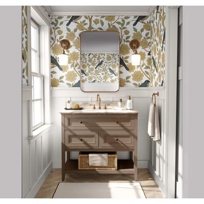 Papel de Parede Adesivo Vinil Impermeável Flor e Pássaro Negro para Paredes e Armários - S4Sassy 63,5 cm (L) × 152,4 cm (C) / Branco - Vinil Texturizado