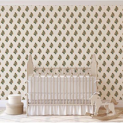 Papel de Parede Adesivo Impermeável Treliça de Rosas Estilo Asiático Amarelo para Quartos e Sala - S4Sassy 63,5 cm (L) × 152,4 cm (C) / Amarelo - Vinil Texturizado
