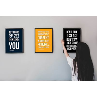 Quadro Decorativo "Não Fale, Aja; Não Diga, Mostre; Não Prometa, Prove" para Casa/Escritório - Inkdotpot 25,4 Cm × 30,48 Cm / Somente Pôster
