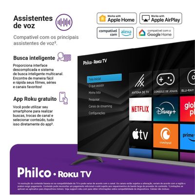 Smart TV 39" Philco Full HD Roku TV Dolby Audio P39CRA Bivolt