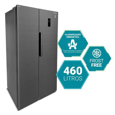 Geladeira 460L Philco Inverter Side By Side Inox PRF46C 220V