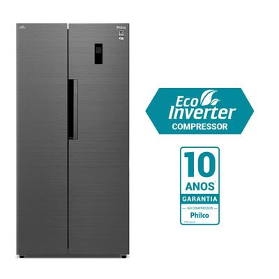 Geladeira 460L Philco Inverter Side By Side Inox PRF46C 220V