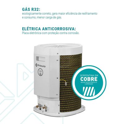 Ar-Condicionado Prime Air Inverter Espelhado 24000BTUs 24QG 220V
